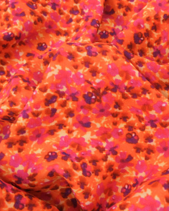 Viscose Impressioniste Orange et Fuchsia - Mercerine