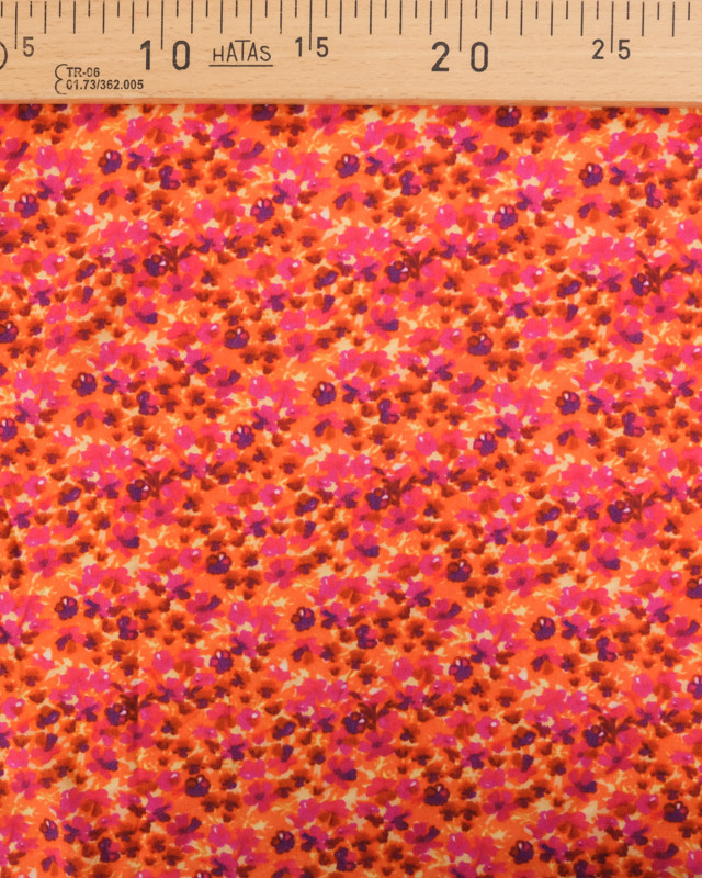 Viscose Impressioniste Orange et Fuchsia - Mercerine