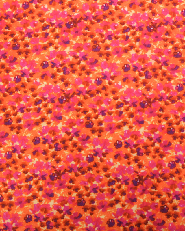 Viscose Impressioniste Orange et Fuchsia - Mercerine