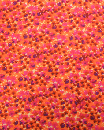 Viscose Impressioniste Orange et Fuchsia - Mercerine