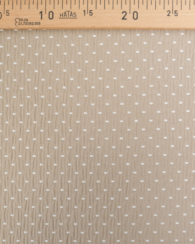 Tissu Ameublement Tissé En France Effet Matelassé Taupe - Mercerine