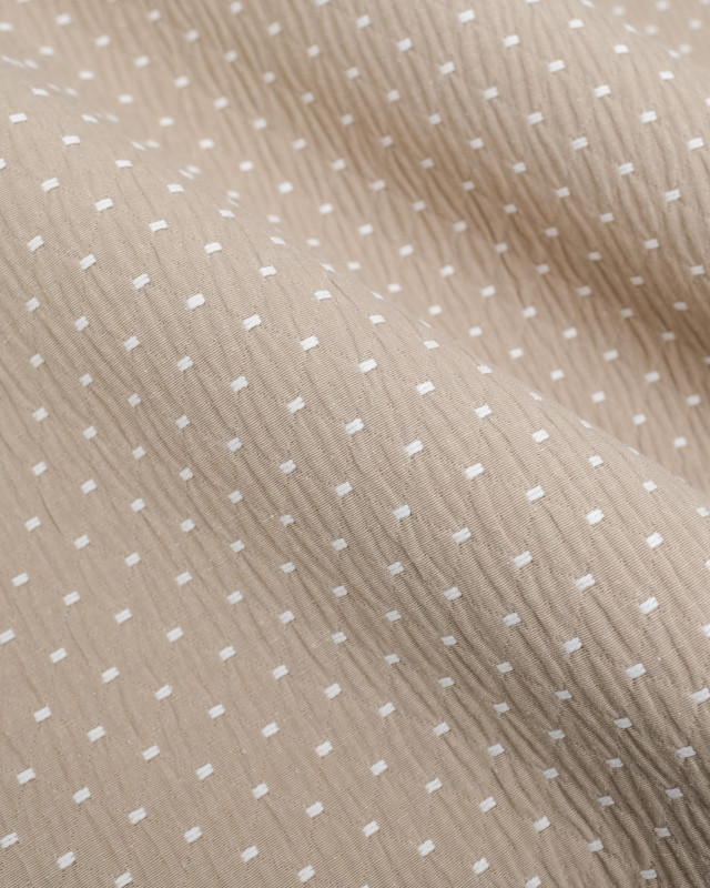 Tissu Ameublement Tissé En France Effet Matelassé Taupe - Mercerine