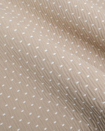 Tissu Ameublement Tissé En France Effet Matelassé Taupe - Mercerine