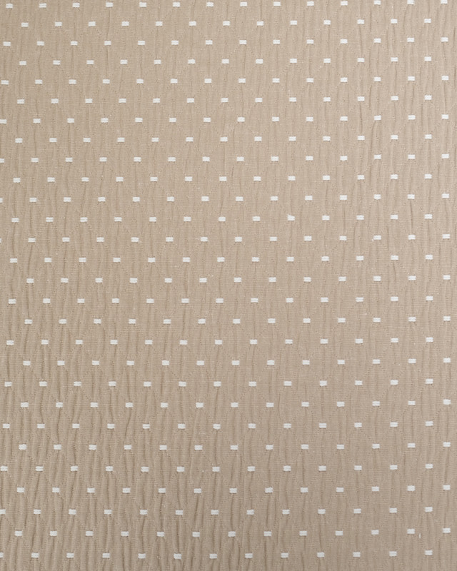 Tissu Ameublement Tissé En France Effet Matelassé Taupe - Mercerine