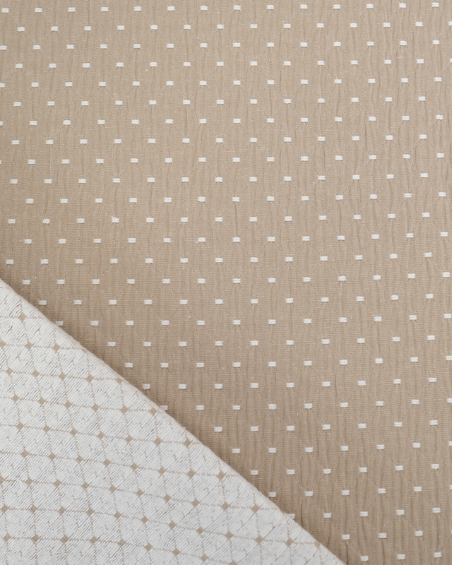 Tissu Ameublement Tissé En France Effet Matelassé Taupe - Mercerine
