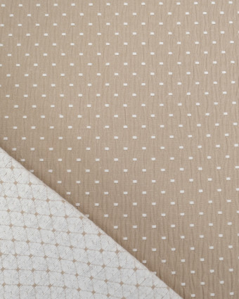 Tissu Ameublement Tissé En France Effet Matelassé Taupe - Mercerine