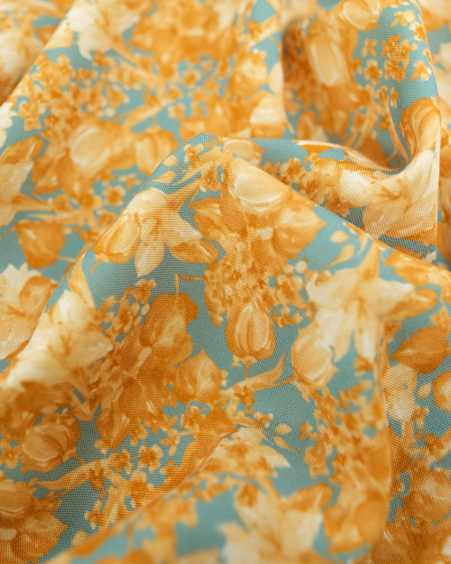 Viscose Pompadour Bleu Vert - Mercerine