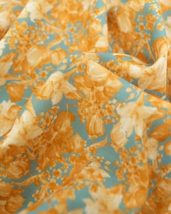 Viscose Pompadour Bleu Vert - Mercerine
