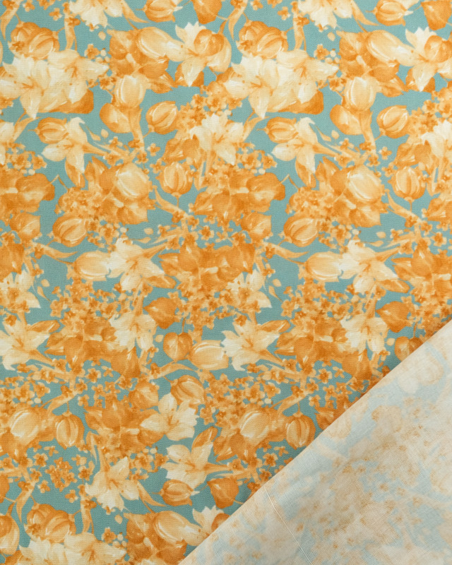 Viscose Pompadour Bleu Vert - Mercerine