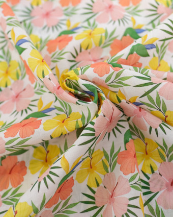 Voile de Coton Mila Hibiscus Multicolore