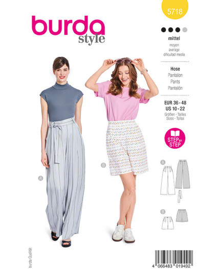 Patron Pantalon  Burda 5718 - Mercerine