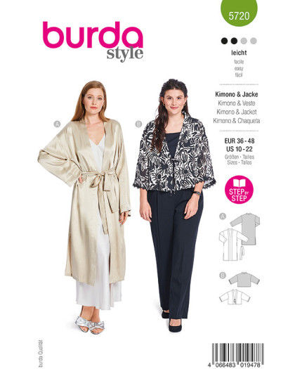 Patron Kimono & Veste Burda 5720 - Mercerine
