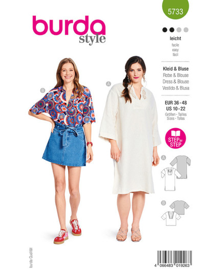 Patron Robe & Blouse Burda 5733 - Mercerine
