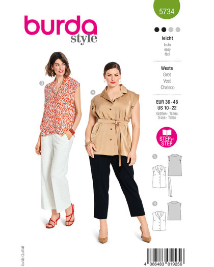 Patron Gilet Burda 5734 - Mercerine