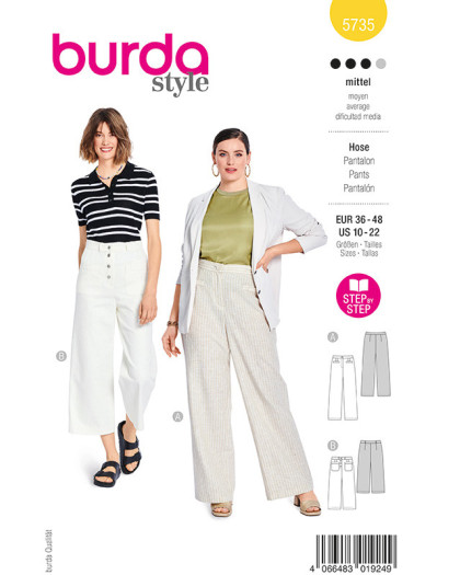 Patron Pantalon Burda 5735 - Mercerine