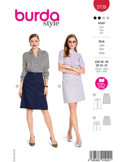 Patron Jupe Burda 5739 - Mercerine