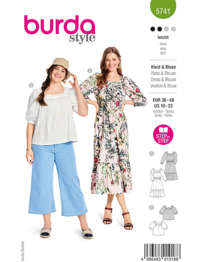 Patron Robe & Blouse Burda 5741 - Mercerine