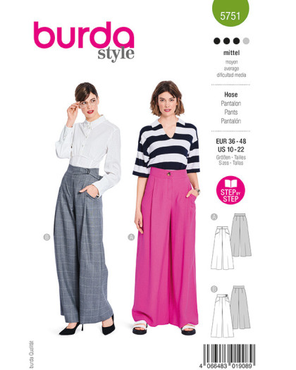 Patron Pantalon Burda 5751 - Mercerine