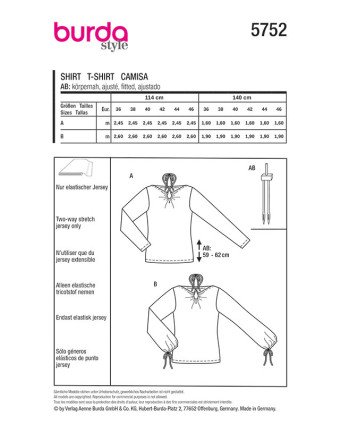 Patron Top Burda 5752 | Patrons de couture | Mercerine