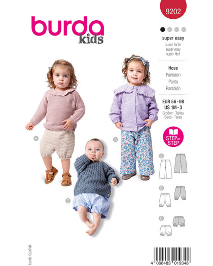 Patron Pantalon Burda 9202 - Mercerine