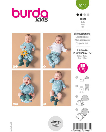 Patron Ensemble Bébé Burda 9204 - Mercerine