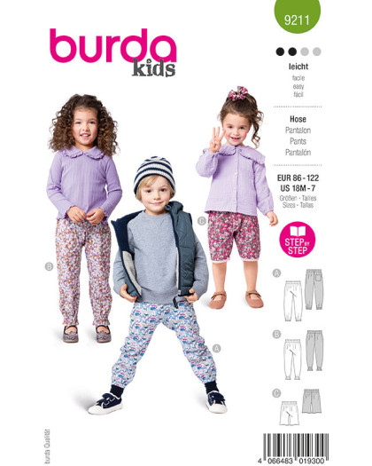 Patron Pantalon Burda 9211 - Mercerine