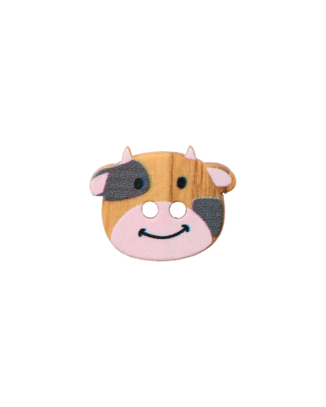 Bouton Bois 2 trous Motif Animaux - 5 Modèles - Mercerine
