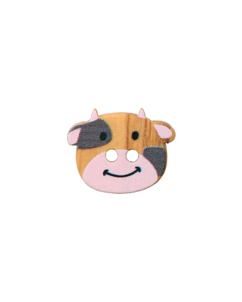 Bouton Bois 2 trous Motif Animaux - 5 Modèles - Mercerine