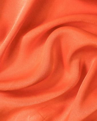 Tissu Cupro Satiné Orange Saumon - Mercerine