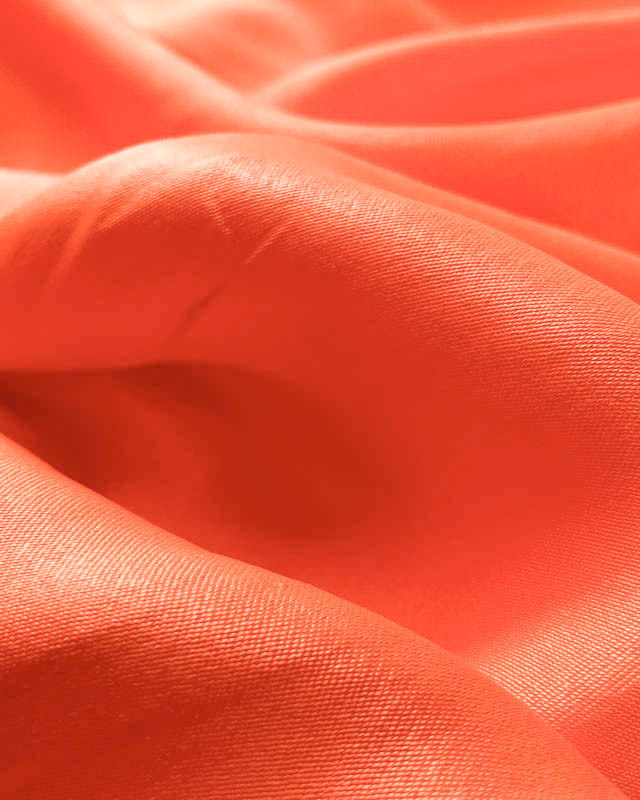 Tissu Cupro Satiné Orange, vendu au mètre - Mercerine