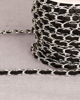 Chaîne Aluminium avec Lacette Simili Cuir - 4 Coloris - Mercerine