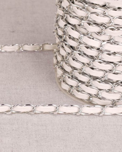 Chaîne Aluminium avec Lacette Simili Cuir - 4 Coloris - Mercerine