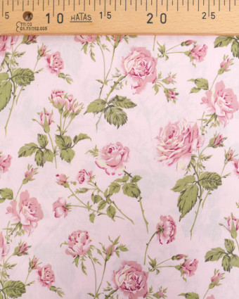Popeline de Coton Rose Fond Blush - Mercerine