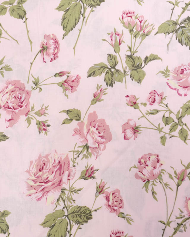 Popeline de Coton Rose Fond Blush - Mercerine