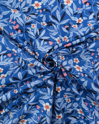 Popeline de Coton Britt Bleu - Mercerine