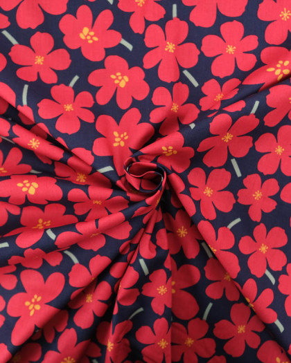 Popeline de Coton Lola Rouge - Mercerine