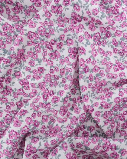 Tissu Viscose Motif Petites Fleurs Mauves - Mercerine