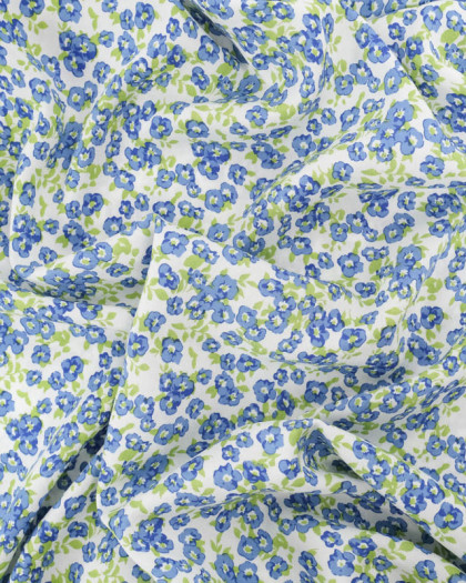 Tissu Viscose Motif Petites Fleurs Bleues - Mercerine