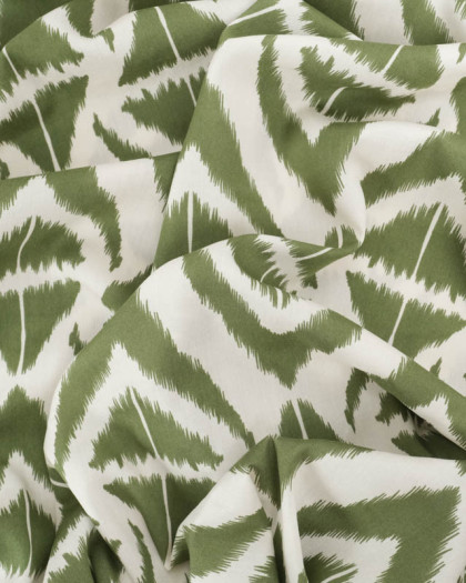 Viscose Imprimée Motif Ethnique Kaki - Mercerine