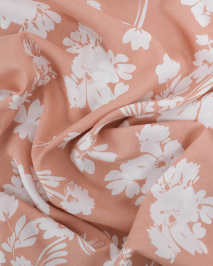 Viscose Blush Motif Floral - Mercerine