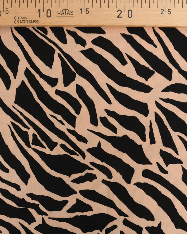 Viscose Motif Tigré Noir et Praline - Mercerine