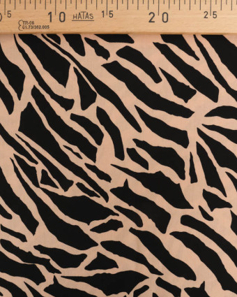 Viscose Motif Tigré Noir et Praline - Mercerine