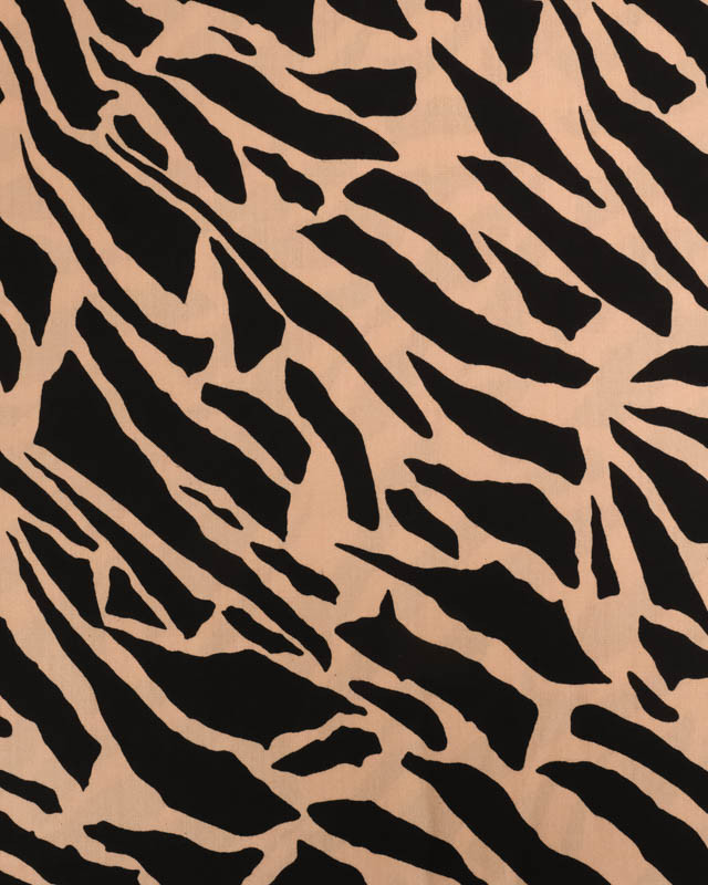 Viscose Motif Tigré Noir et Praline - Mercerine