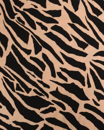 Viscose Motif Tigré Noir et Praline - Mercerine