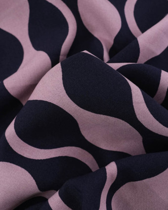 Viscose Ecovero Motif Wavy Mauve - Mercerine