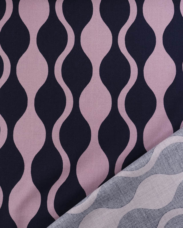 Viscose Ecovero Motif Wavy Mauve - Mercerine