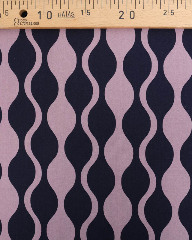 Viscose Ecovero Motif Wavy Mauve - Mercerine