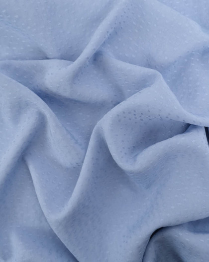 Tissu Viscose Motif Relief Bleu Bébé - Mercerine