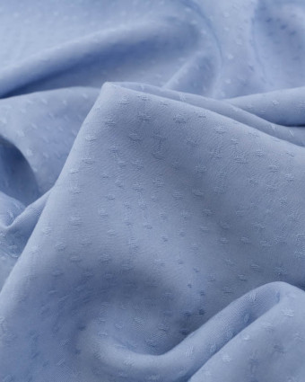 Tissu Viscose Motif Relief Bleu Bébé - Mercerine