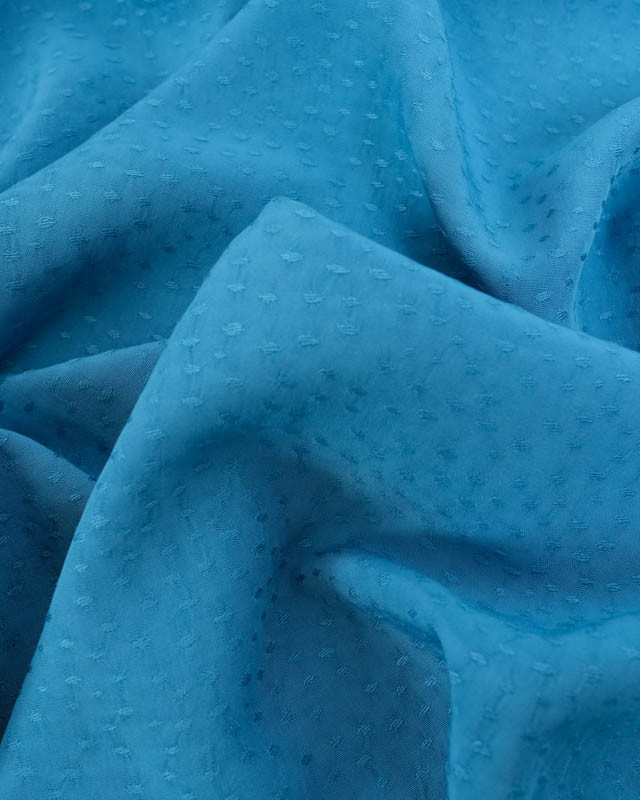 Tissu Viscose Motif Relief Bleu Azur - Mercerine